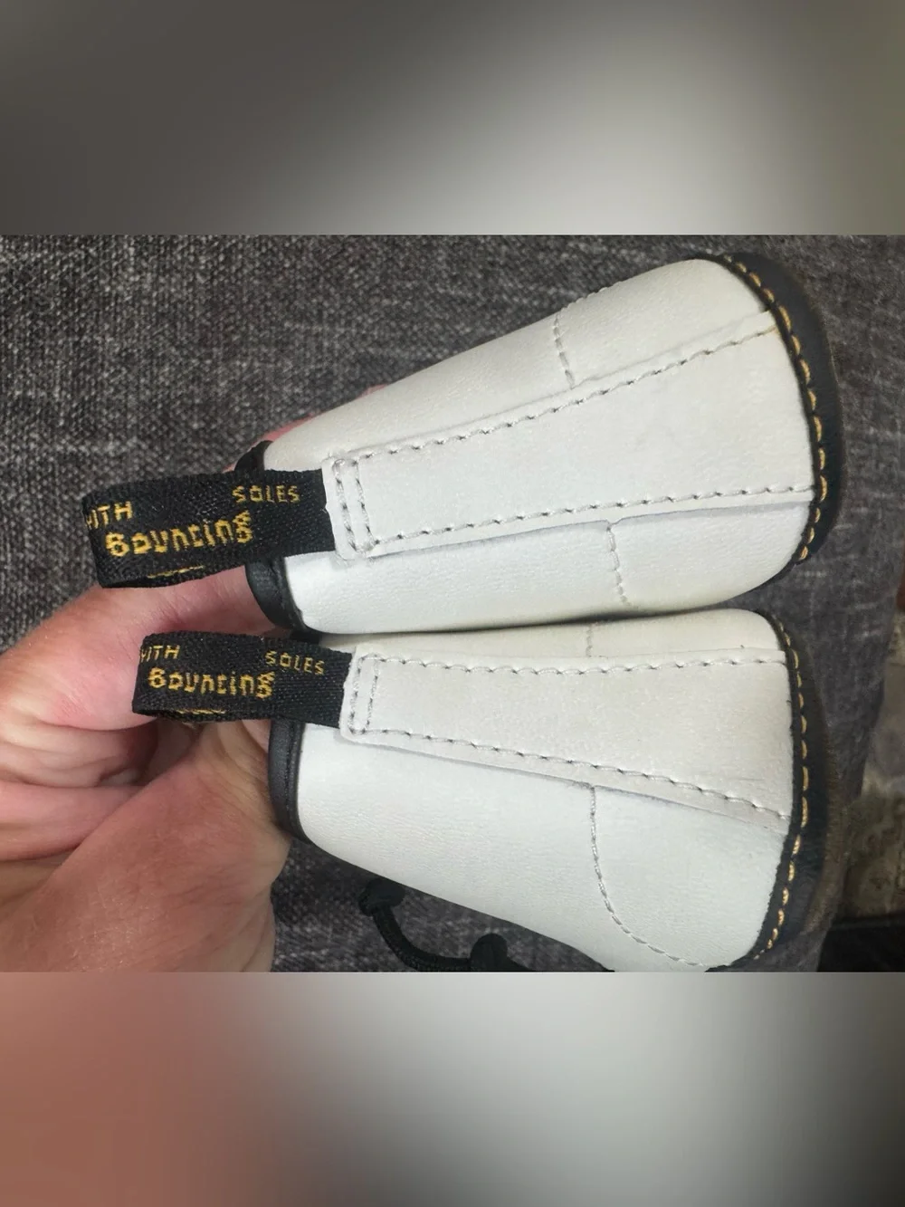 Dr. Martens White and Black Baby Lace-Up Boot size us 3 EUC